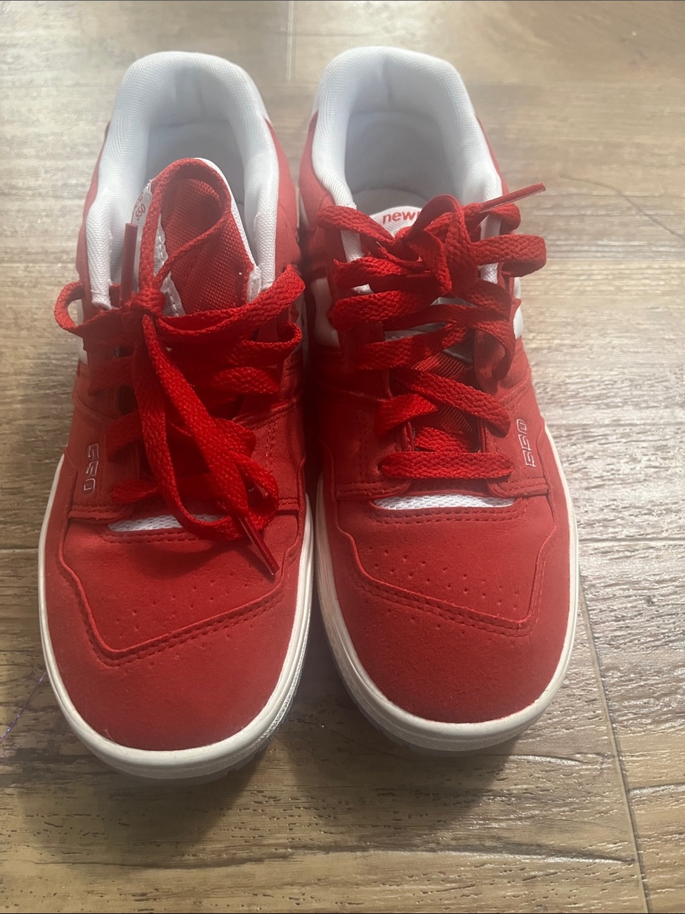 New Balance Kids Red Low-Top Lace-Up Sneakers with White Accents